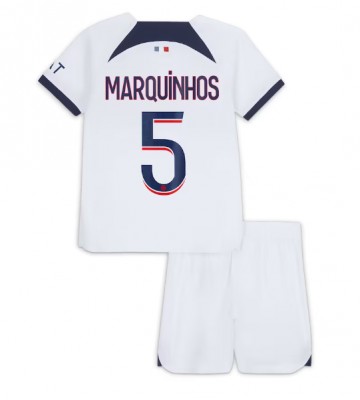 Maillot de foot Paris Saint-Germain Marquinhos #5 Extérieur enfant 2023-24 Manches Courte (+ pantalon court)